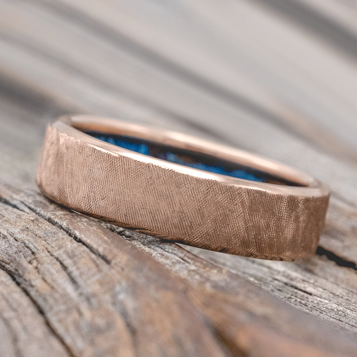 PATINA COPPER LINED WEDDING BAND-Staghead Designs