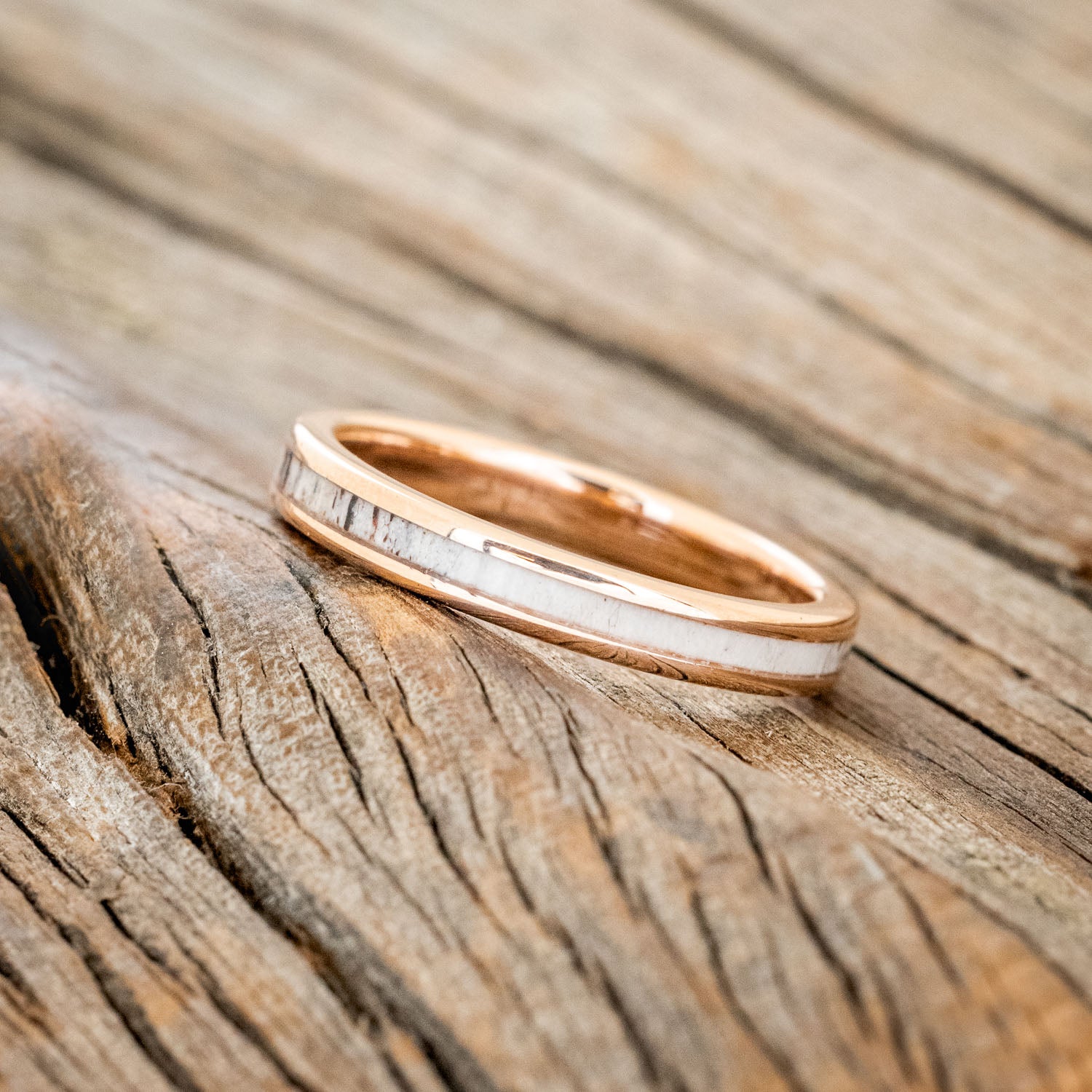"RAINIER" - MATCHING SET OF ANTLER WEDDING BANDS-38