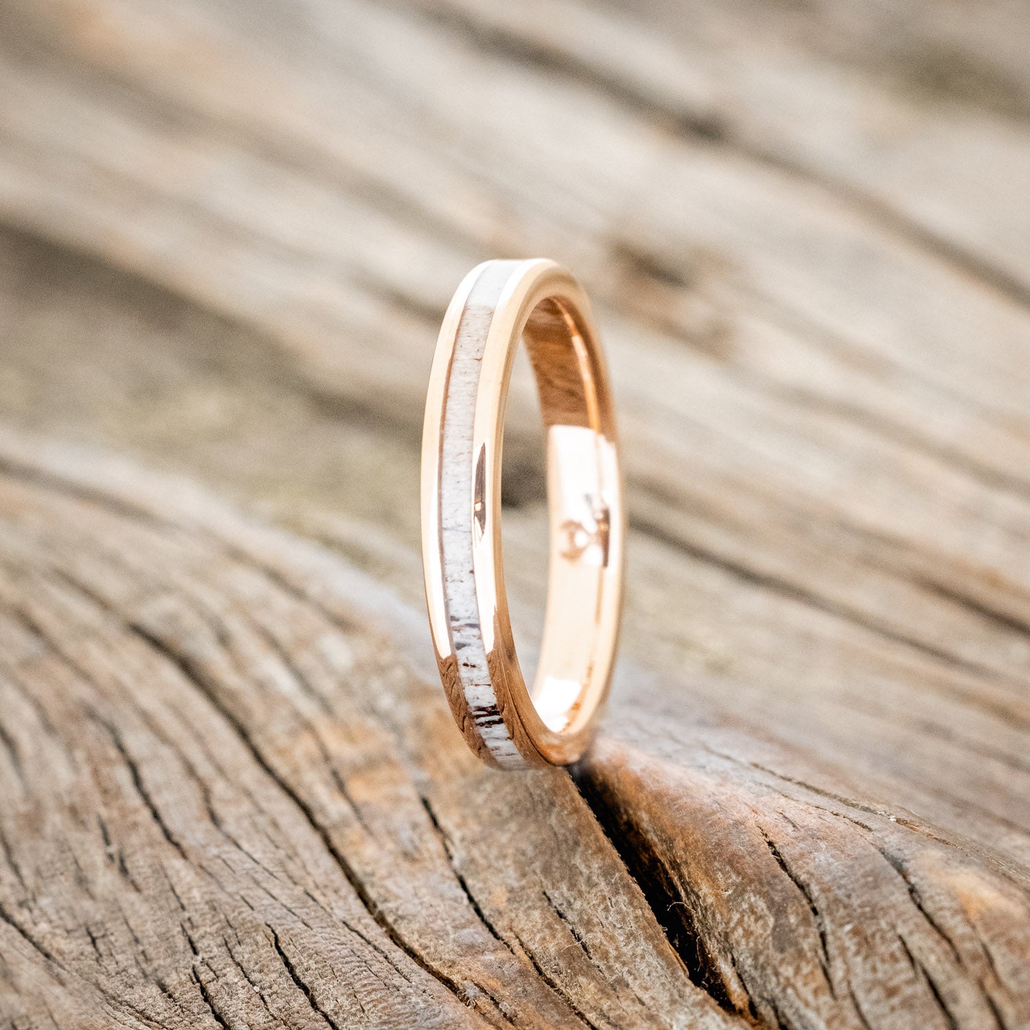 "RAINIER" - MATCHING SET OF ANTLER WEDDING BANDS-37