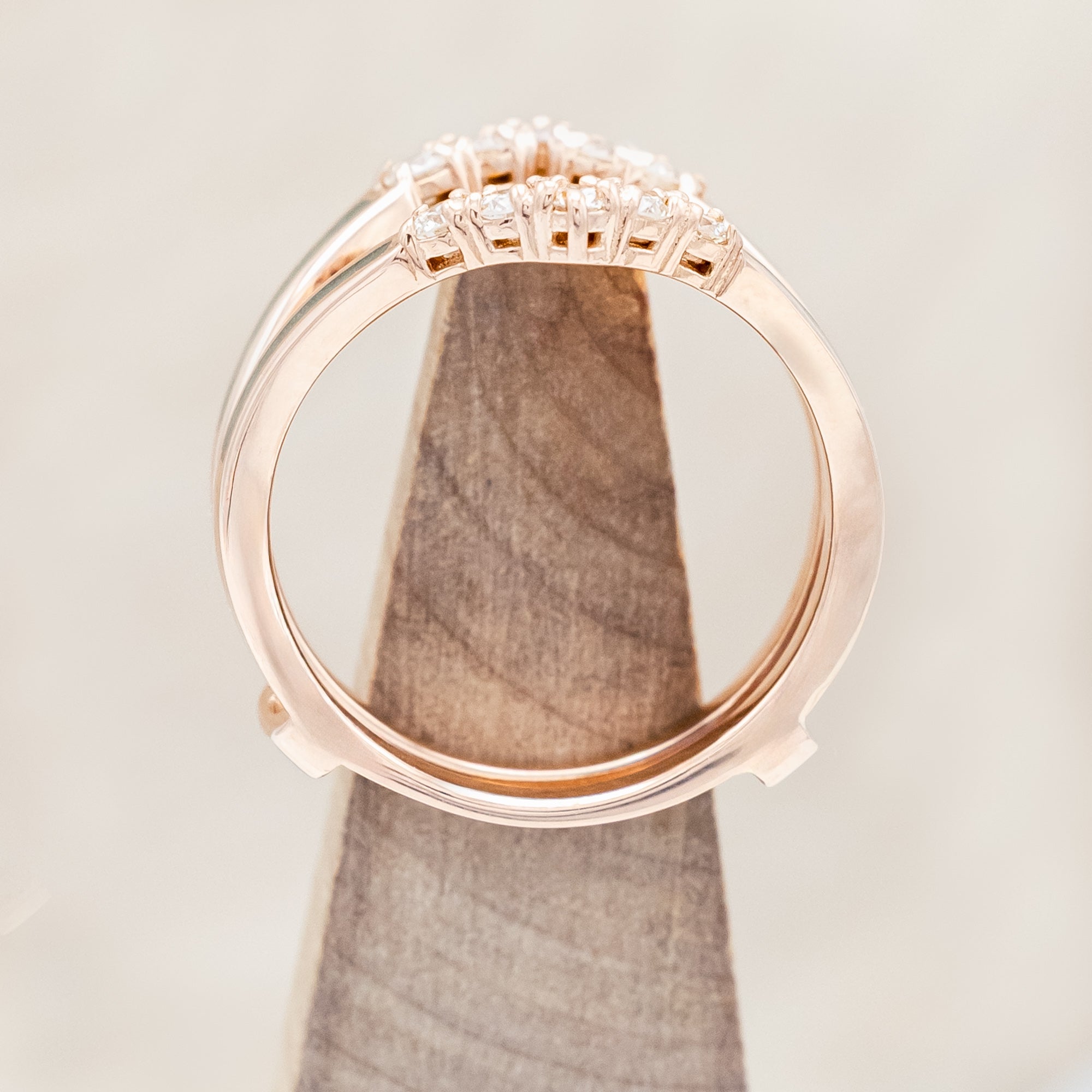 "RAYA" - MARQUISE CABOCHON CUT TURQUOISE ENGAGEMENT RING WITH DIAMOND ACCENTS & CRUSHED CHRYSOCOLLA RING GUARD-Staghead Designs