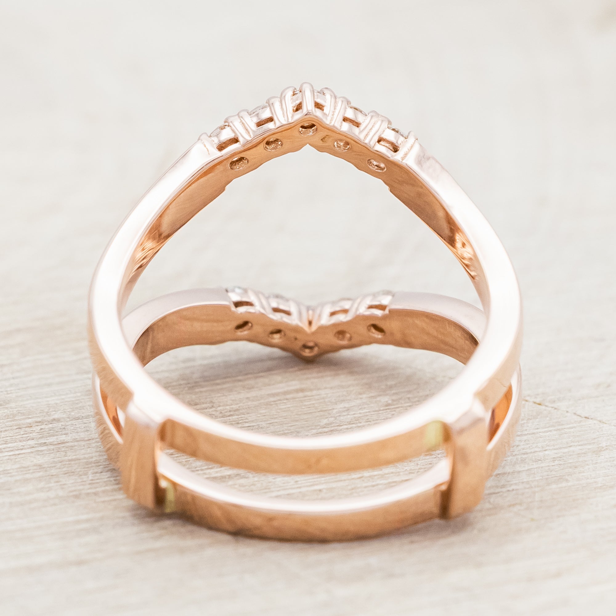 "RAYA" - MARQUISE CABOCHON CUT TURQUOISE ENGAGEMENT RING WITH DIAMOND ACCENTS & CRUSHED CHRYSOCOLLA RING GUARD-Staghead Designs