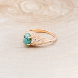 "RELICA" - OVAL TURQUOISE ENGAGEMENT RING WITH DIAMOND ACCENTS