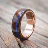 "REMMY" - IRONWOOD & LAPIS LAZULI INLAY WEDDING BAND