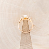 "RHEA" - OVAL WHITE OPAL ENGAGEMENT RING WITH DIAMOND ACCENTS - READY TO SHIP