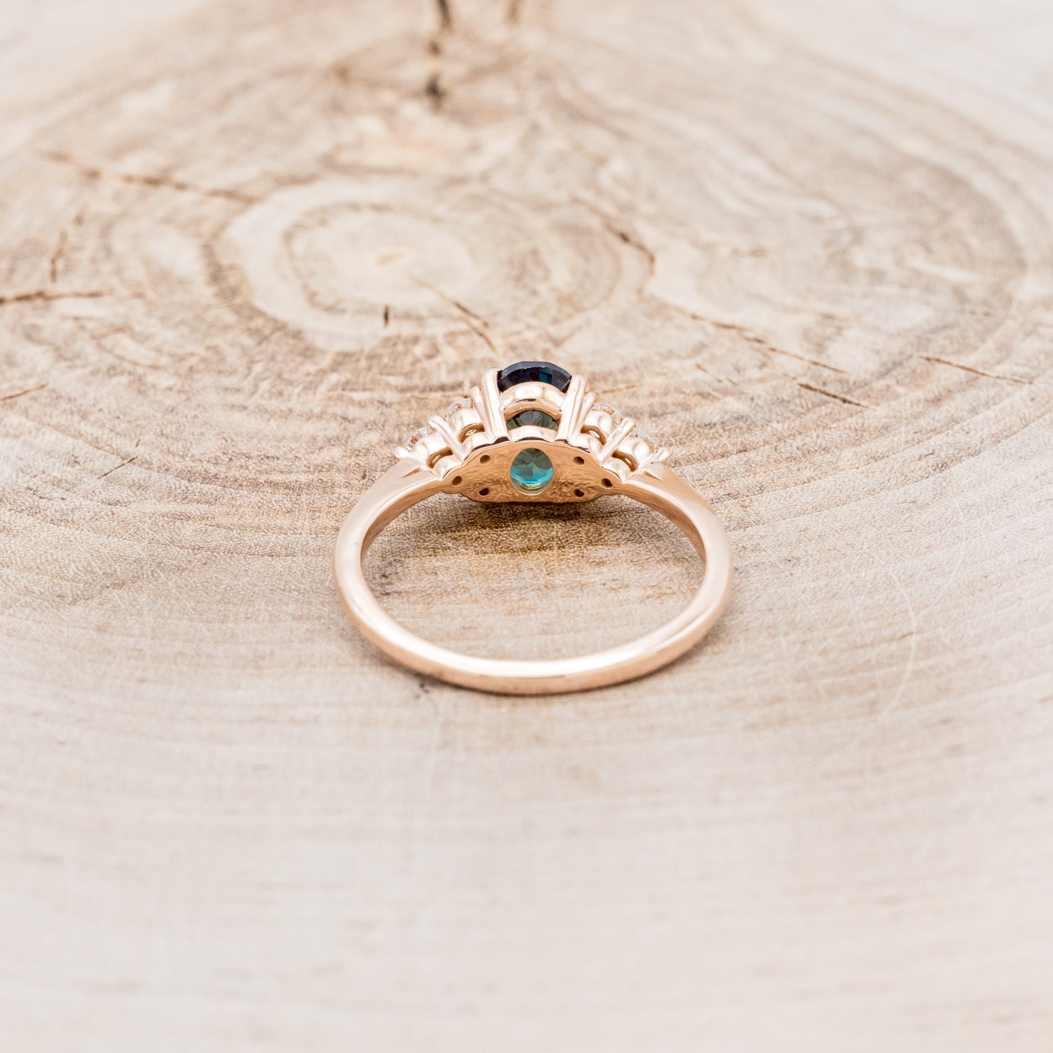 "RHEA" - OVAL LAB-GROWN ALEXANDRITE ENGAGEMENT RING WITH DIAMOND ACCENTS-12