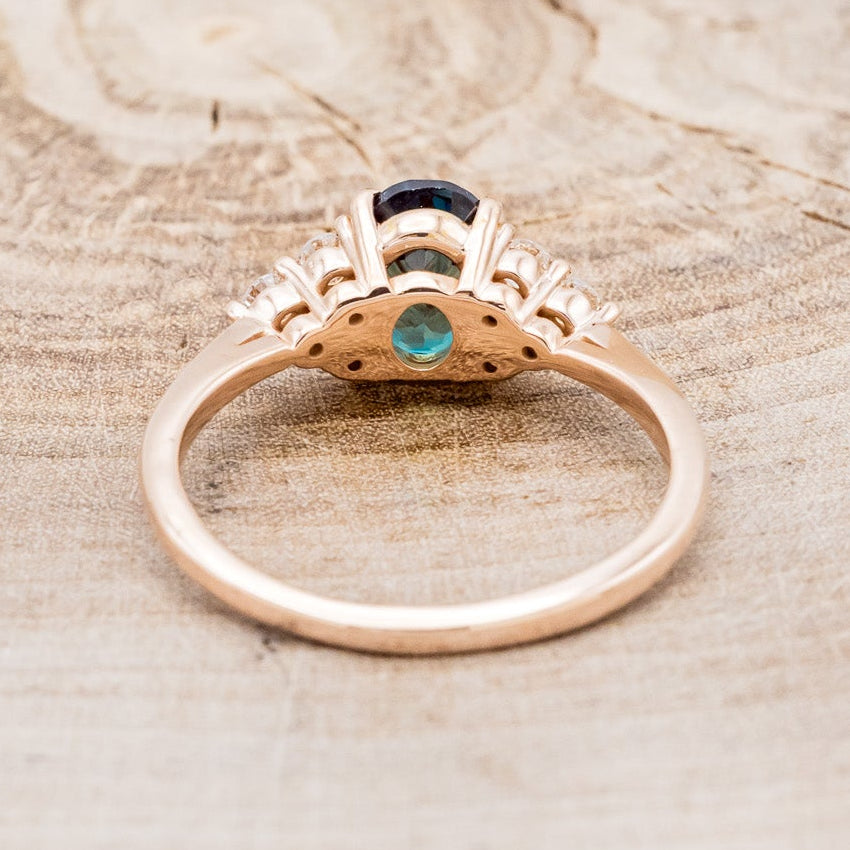 "RHEA" - OVAL LAB-GROWN ALEXANDRITE ENGAGEMENT RING WITH DIAMOND ACCENTS-12