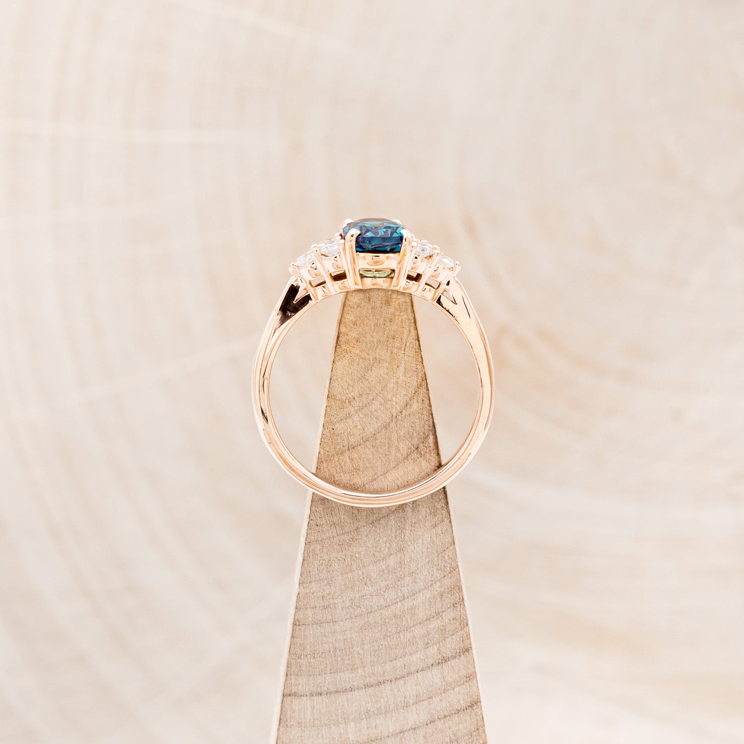 "RHEA" - OVAL LAB-GROWN ALEXANDRITE ENGAGEMENT RING WITH DIAMOND ACCENTS-13