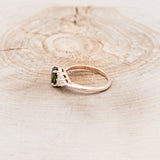 "RHEA" - OVAL GREEN TOURMALINE ENGAGEMENT RING WITH DIAMOND ACCENTS-3