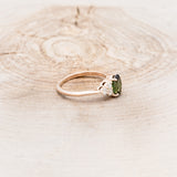 "RHEA" - OVAL GREEN TOURMALINE ENGAGEMENT RING WITH DIAMOND ACCENTS-2