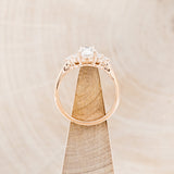 "RHEA" - OVAL MOISSANITE ENGAGEMENT RING WITH DIAMOND ACCENTS