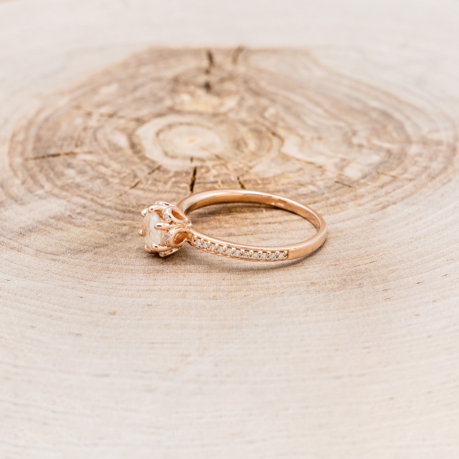 "ROSALIE" - ENGAGEMENT RING WITH DIAMOND HALO & ACCENTS - MOUNTING ONLY - SELECT YOUR OWN STONE-9