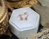 PETITE ROSE EARRINGS ACCENTED WITH NATURAL DIAMONDS