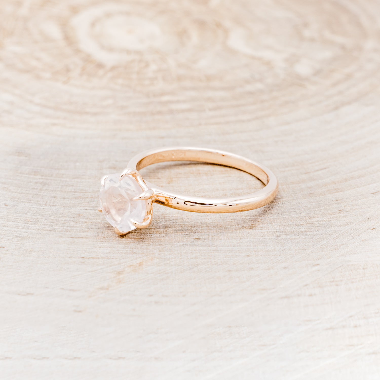 ROUND CUT ROSE QUARTZ SOLITAIRE ENGAGEMENT RING-3