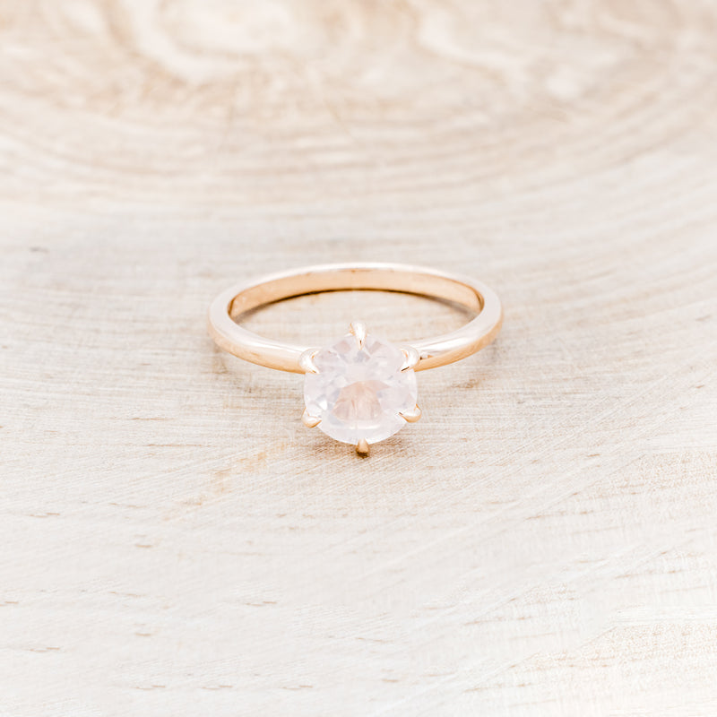 ROUND CUT ROSE QUARTZ SOLITAIRE ENGAGEMENT RING-4