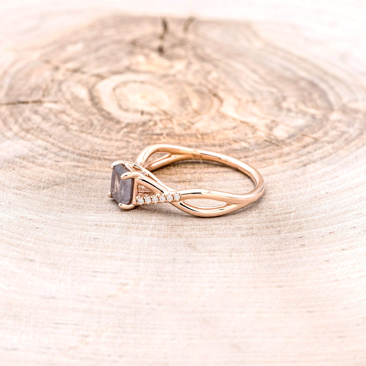 "ROSLYN" - ENGAGEMENT RING WITH DIAMOND ACCENTS - MOUNTING ONLY - SELECT YOUR OWN STONE-4