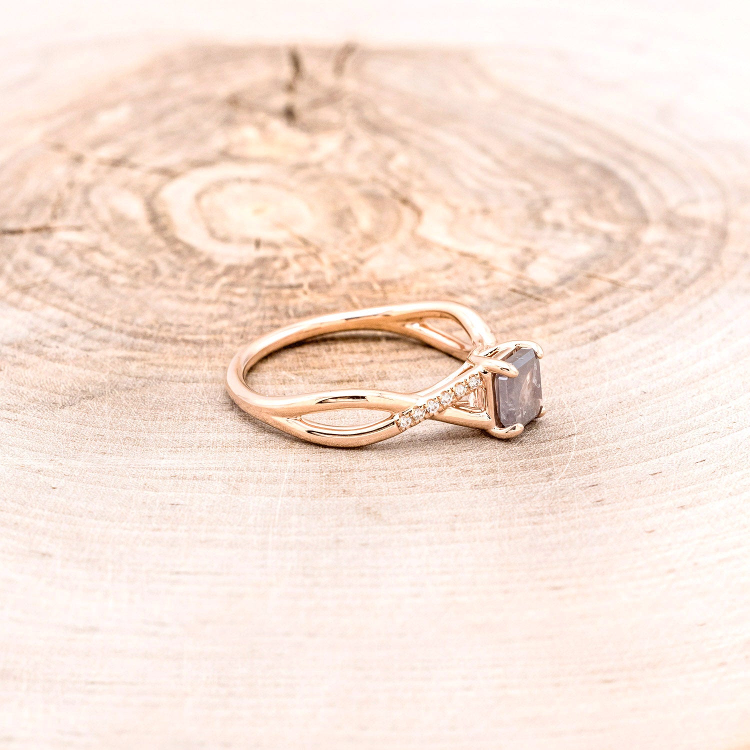 "ROSLYN" - ENGAGEMENT RING WITH DIAMOND ACCENTS - MOUNTING ONLY - SELECT YOUR OWN STONE-3