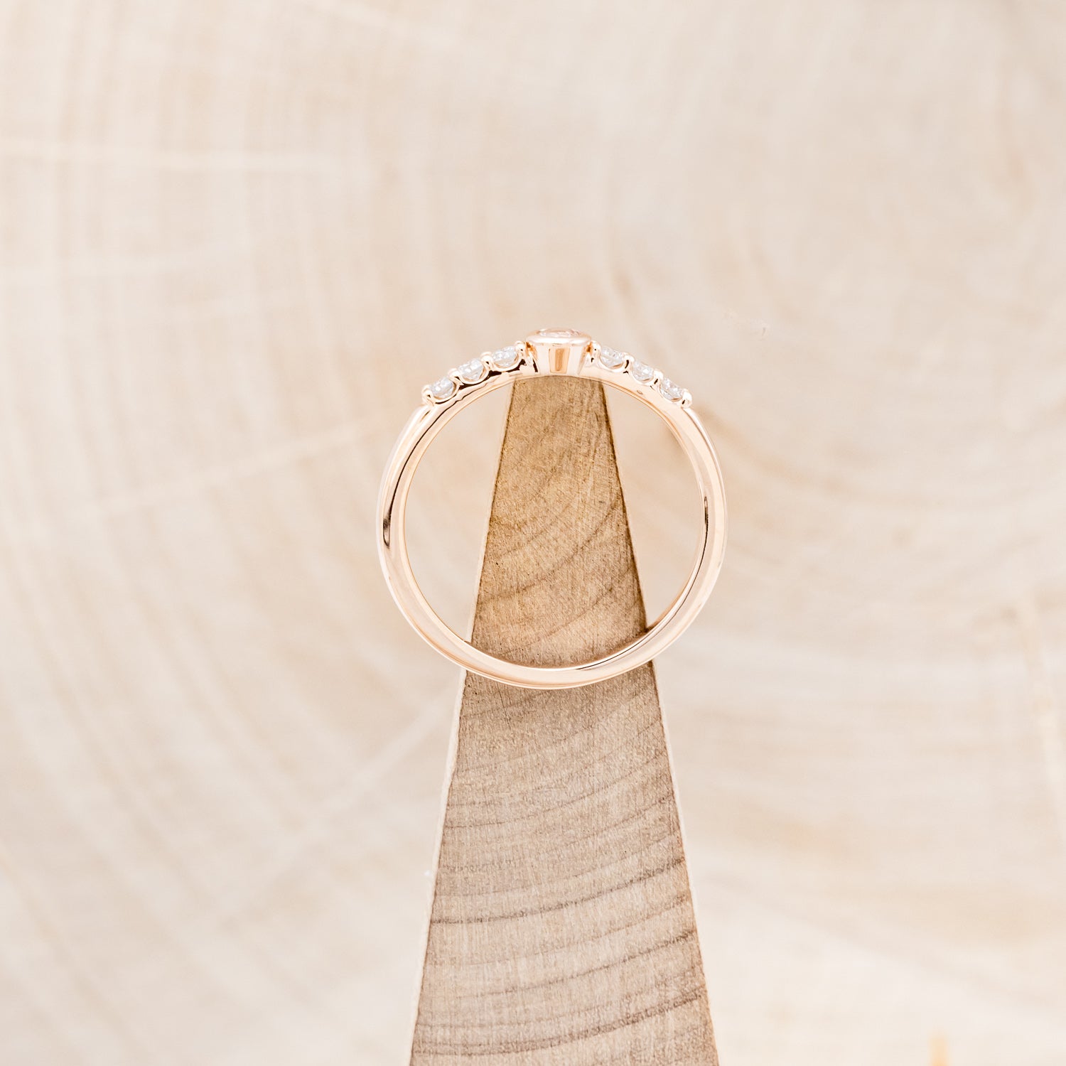 ROUND CUT MOONSTONE STACKING BAND WITH DIAMOND ACCENTS-12