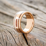 "RYDER" - DIAMOND DUST, REDWOOD & GARNET WEDDING RING-1