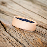 BLUE GOLDSTONE CHANNEL LINED RING WITH SANDBLASTED FINISH-2