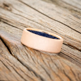 BLUE GOLDSTONE CHANNEL LINED RING WITH SANDBLASTED FINISH-5