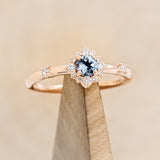 "STARLA" - ROUND CUT ENGAGEMENT RING WITH STARBURST DIAMOND HALO-1