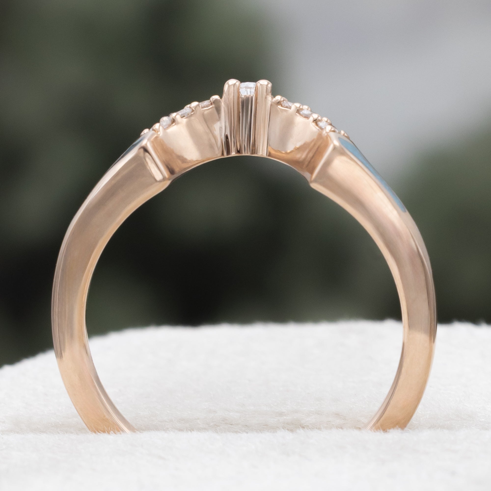 "Terra" - Bridal Suite - Round Cabochon Cut Turquoise Engagement Ring With Diamond Halo & Sama Tracers-Staghead Designs
