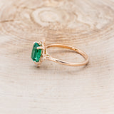 "TREVA" - EMERALD CUT LAB-GROWN EMERALD ENGAGEMENT RING WITH DIAMOND ACCENTS-16