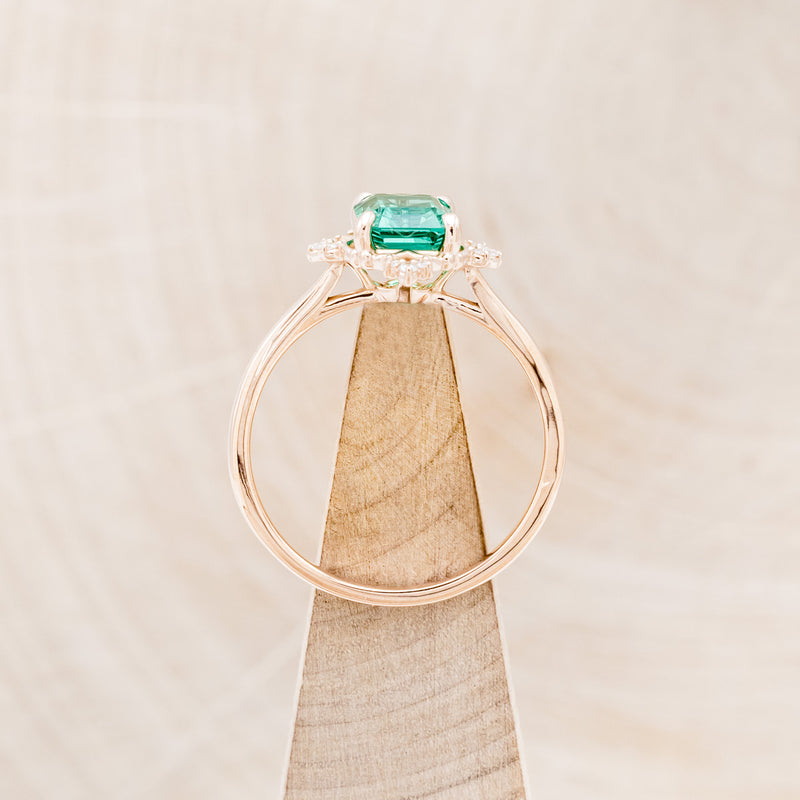 "TREVA" - EMERALD CUT LAB-GROWN EMERALD ENGAGEMENT RING WITH DIAMOND ACCENTS-19