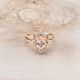 "TREVA" - OVAL MORGANITE ENGAGEMENT RING WITH DIAMOND ACCENTS & "MELODY" TRACER-4