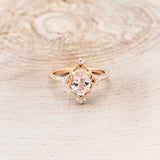 "TREVA" - OVAL MORGANITE ENGAGEMENT RING WITH DIAMOND ACCENTS & "MELODY" TRACER-10