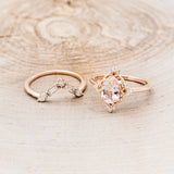 "TREVA" - OVAL MORGANITE ENGAGEMENT RING WITH DIAMOND ACCENTS & "MELODY" TRACER-5