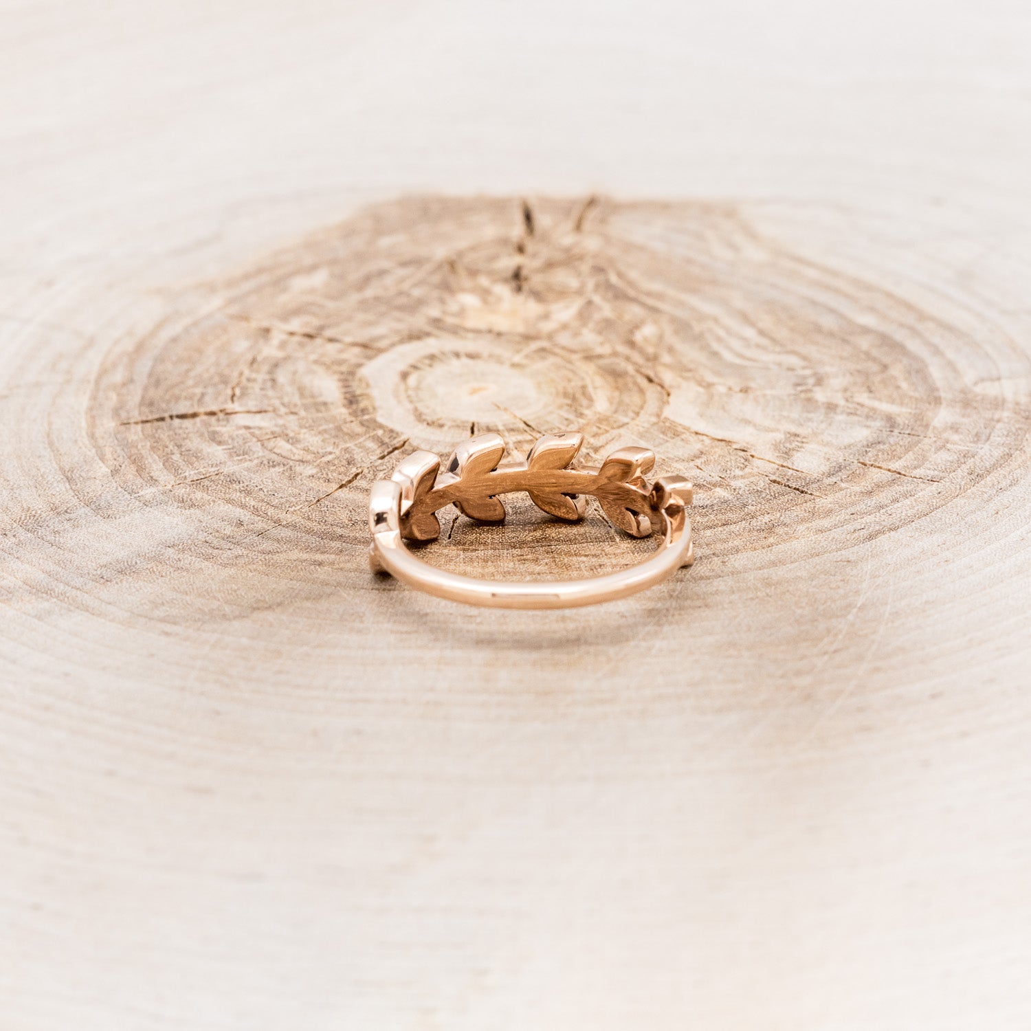 14K GOLD LEAF RING WITH ANTLER INLAYS-5