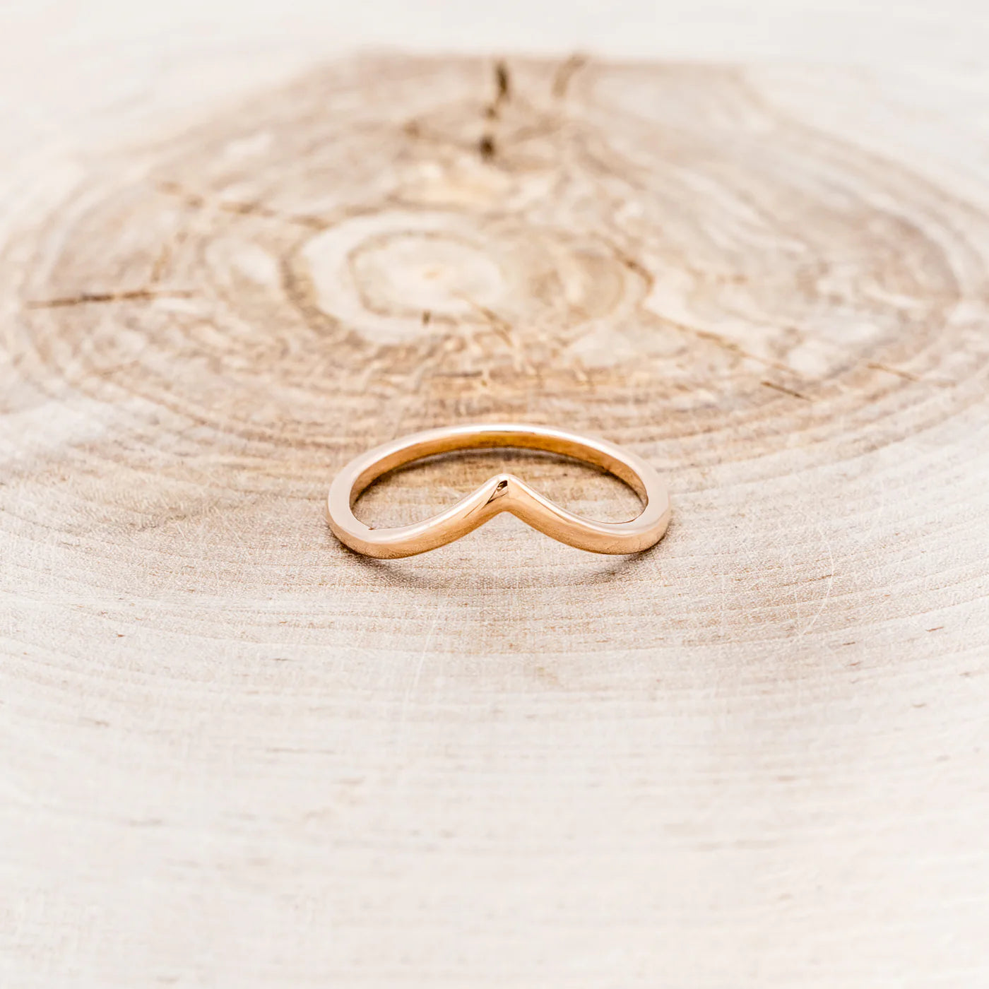 V-SHAPED CONTOURED WEDDING BAND - 14K ROSE GOLD - SIZE 5 3/4-Staghead Designs
