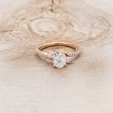 "SWAN" - OVAL MOISSANITE ENGAGEMENT RING WITH DIAMOND ACCENTS