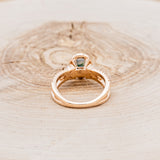 "LORETTA" - PEAR-SHAPED MOSS AGATE ENGAGEMENT RING WITH DIAMOND HALO & ACCENTS-5