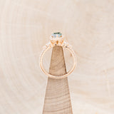 "LORETTA" - PEAR-SHAPED MOSS AGATE ENGAGEMENT RING WITH DIAMOND HALO & ACCENTS-6