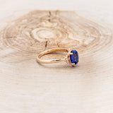 "ZELLA" - OVAL LAB-GROWN BLUE SAPPHIRE ENGAGEMENT RING-2