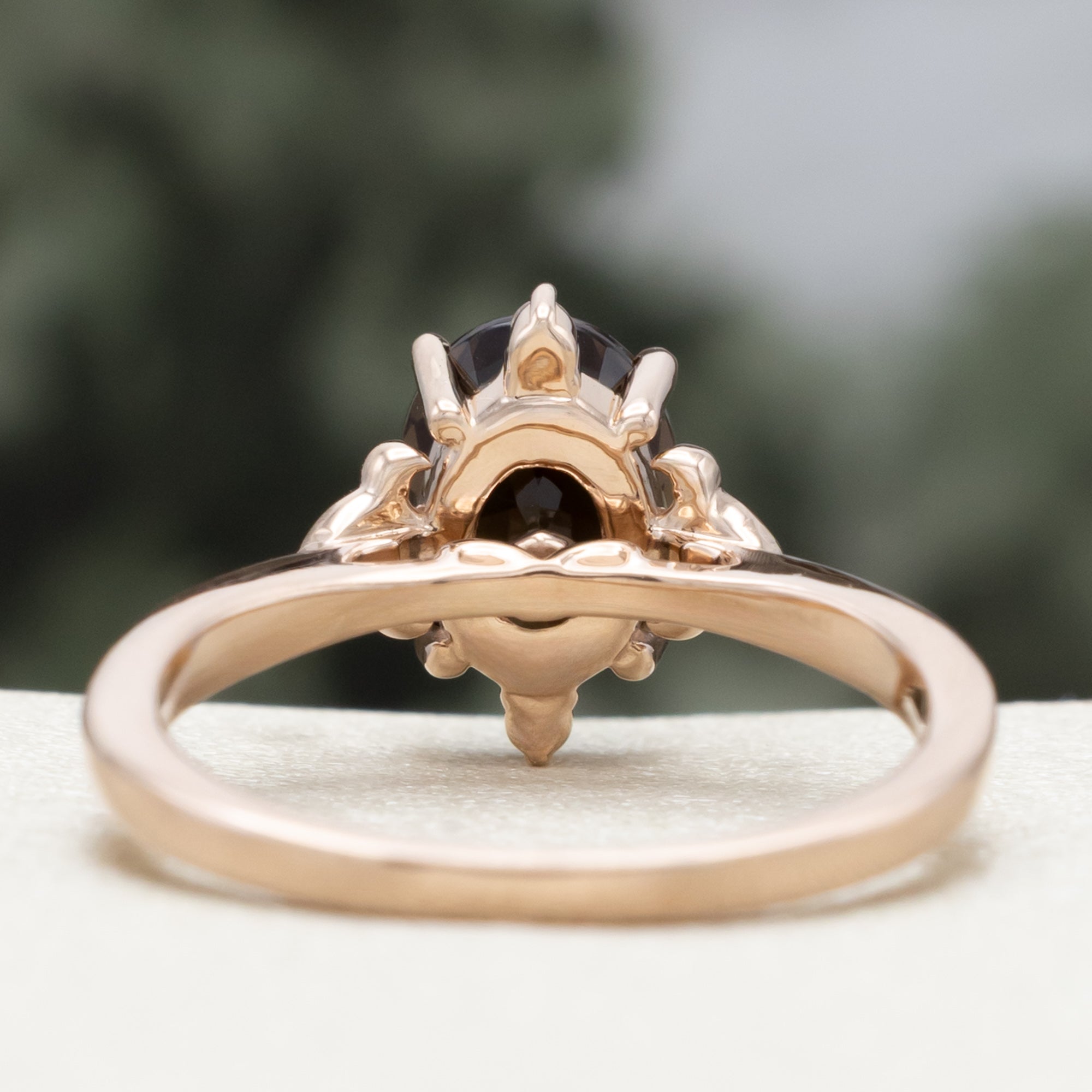 Zella Oval Cut Smoky Quartz Engagement Ring | Staghead Designs