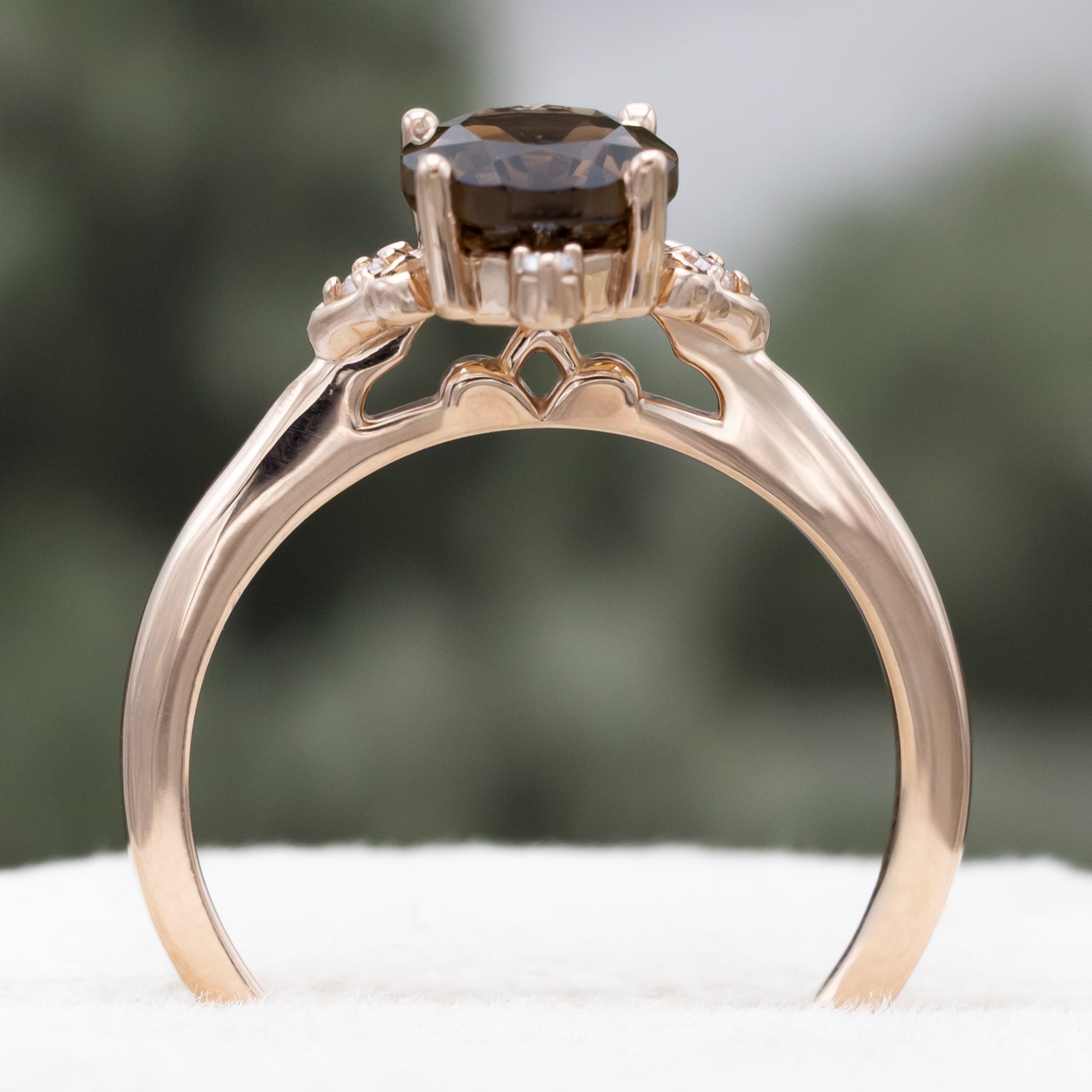 "ZELLA" - OVAL CUT ENGAGEMENT RING WITH DIAMOND ACCENTS-Staghead Designs