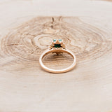 "ZELLA" - EMERALD CUT TURQUOISE ENGAGEMENT RING WITH DIAMOND ACCENTS - READY TO SHIP