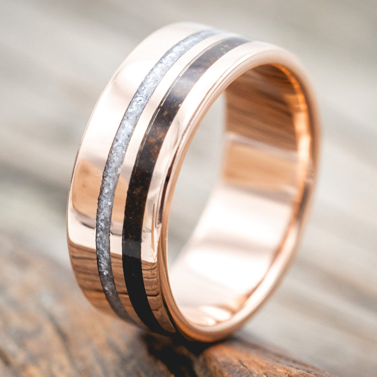 "Cosmo" - Diamond Dust & Coffee Wedding Band-Staghead Designs