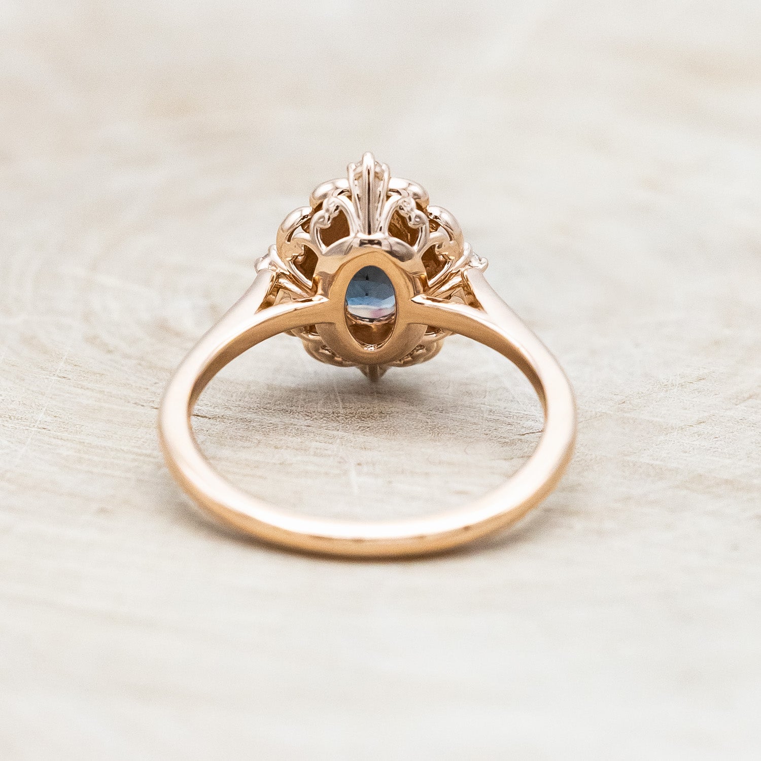 "VERA" - PEAR SHAPED LONDON BLUE TOPAZ ENGAGEMENT RING WITH DIAMOND ACCENTS-Staghead Designs