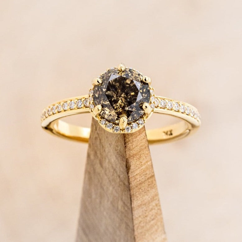 "ROSALIE" - ENGAGEMENT RING WITH DIAMOND HALO & ACCENTS - MOUNTING ONLY - SELECT YOUR OWN STONE-1