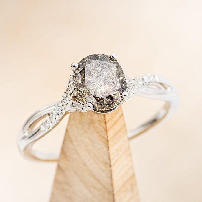 "ROSLYN" - ENGAGEMENT RING WITH DIAMOND ACCENTS - MOUNTING ONLY - SELECT YOUR OWN STONE-1