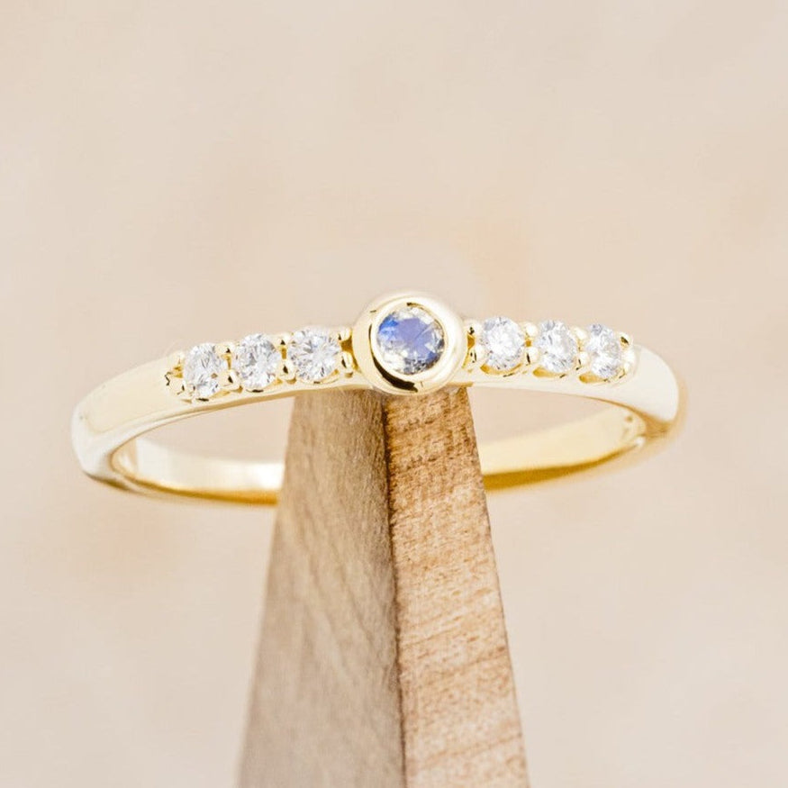 ROUND CUT MOONSTONE STACKING BAND WITH DIAMOND ACCENTS-1