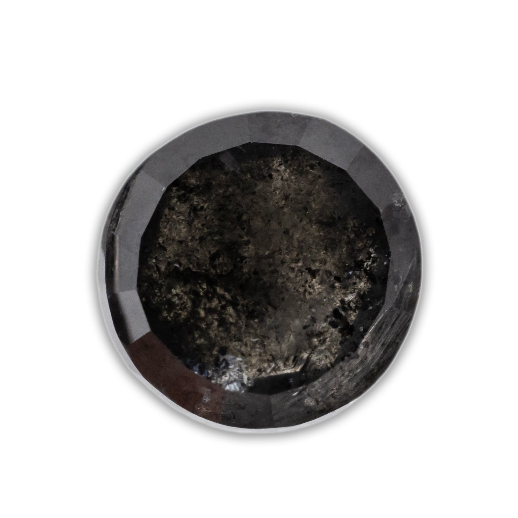 1.35ct 6.30mm ROUND DOUBLE CUT SALT & PEPPER DIAMOND-Staghead Designs