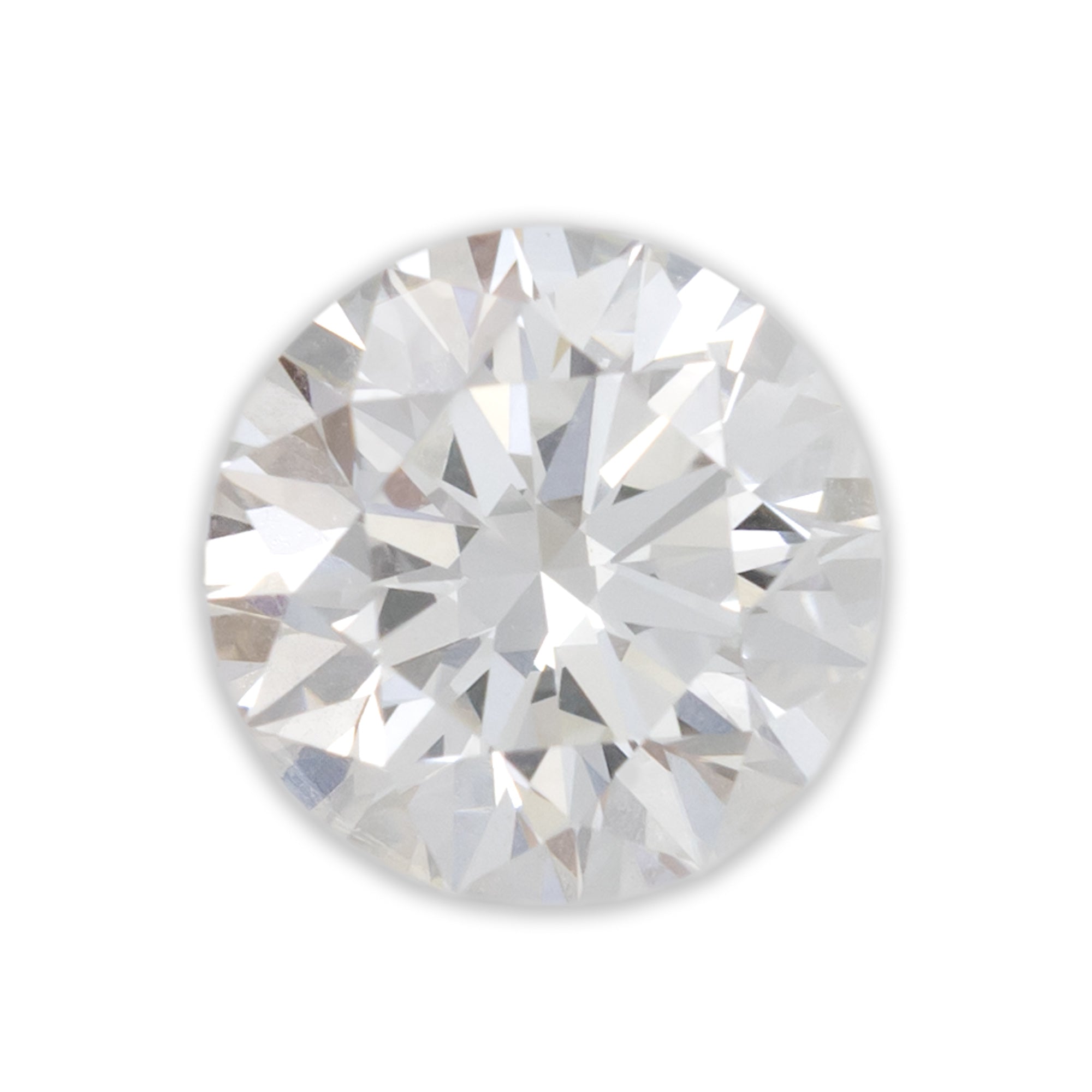 Round lab diamond on a white background