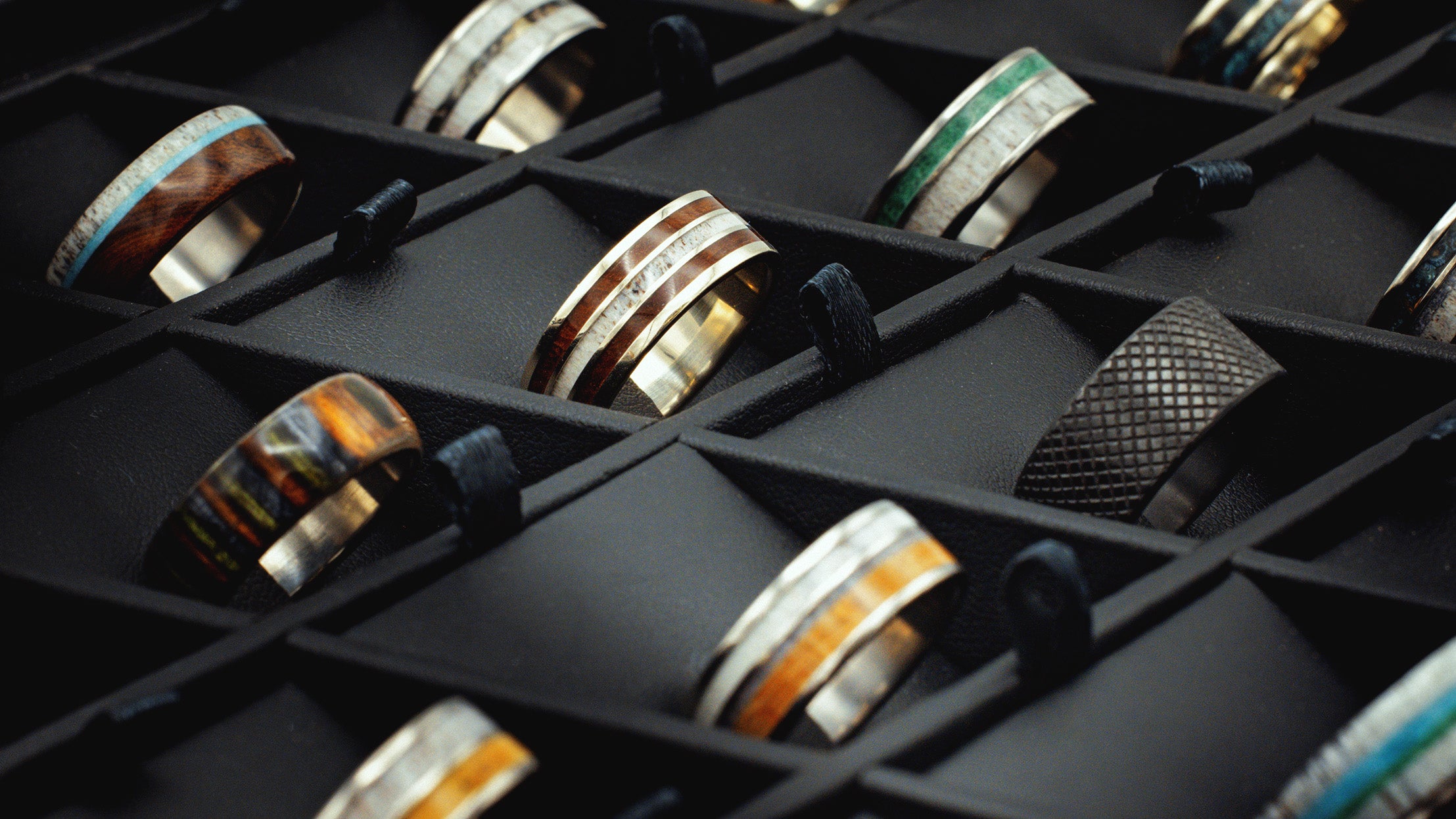 mens wedding rings in case