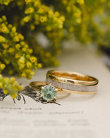 "CASTOR" - ANTLER WEDDING RING FEATURING A 14K GOLD BAND-Staghead Designs