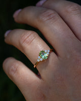 "RHEA" - OVAL LAB-GROWN GREEN SAPPHIRE ENGAGEMENT RING WITH DIAMOND ACCENTS-9